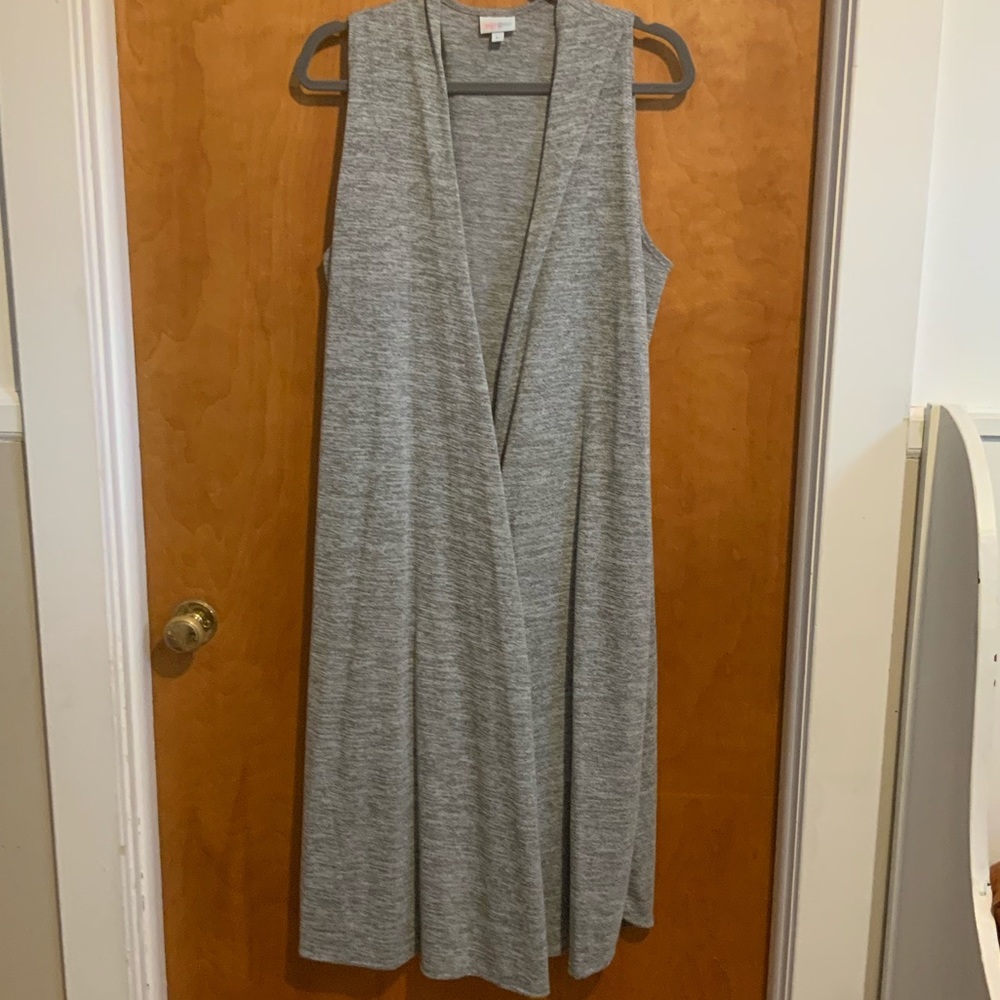 LuLaRoe Joy Sweater Vest Shades of Gray Large